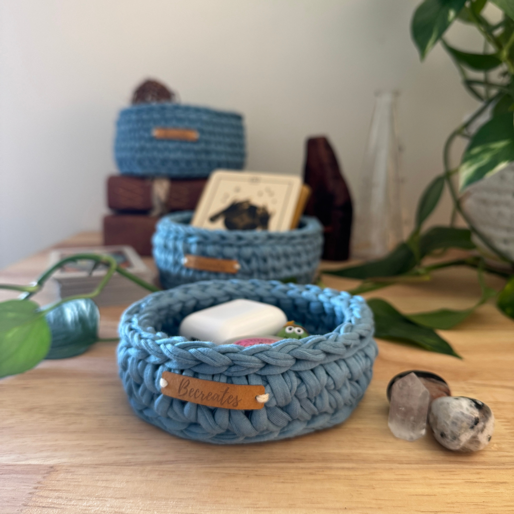 Mini Handmade Basket | Peaceful Blue Water energy | Intention holder