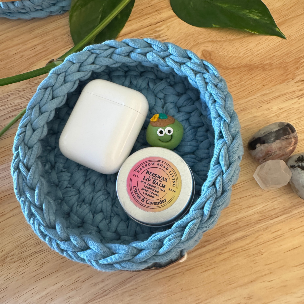 Mini Handmade Basket | Peaceful Blue Water energy | Intention holder