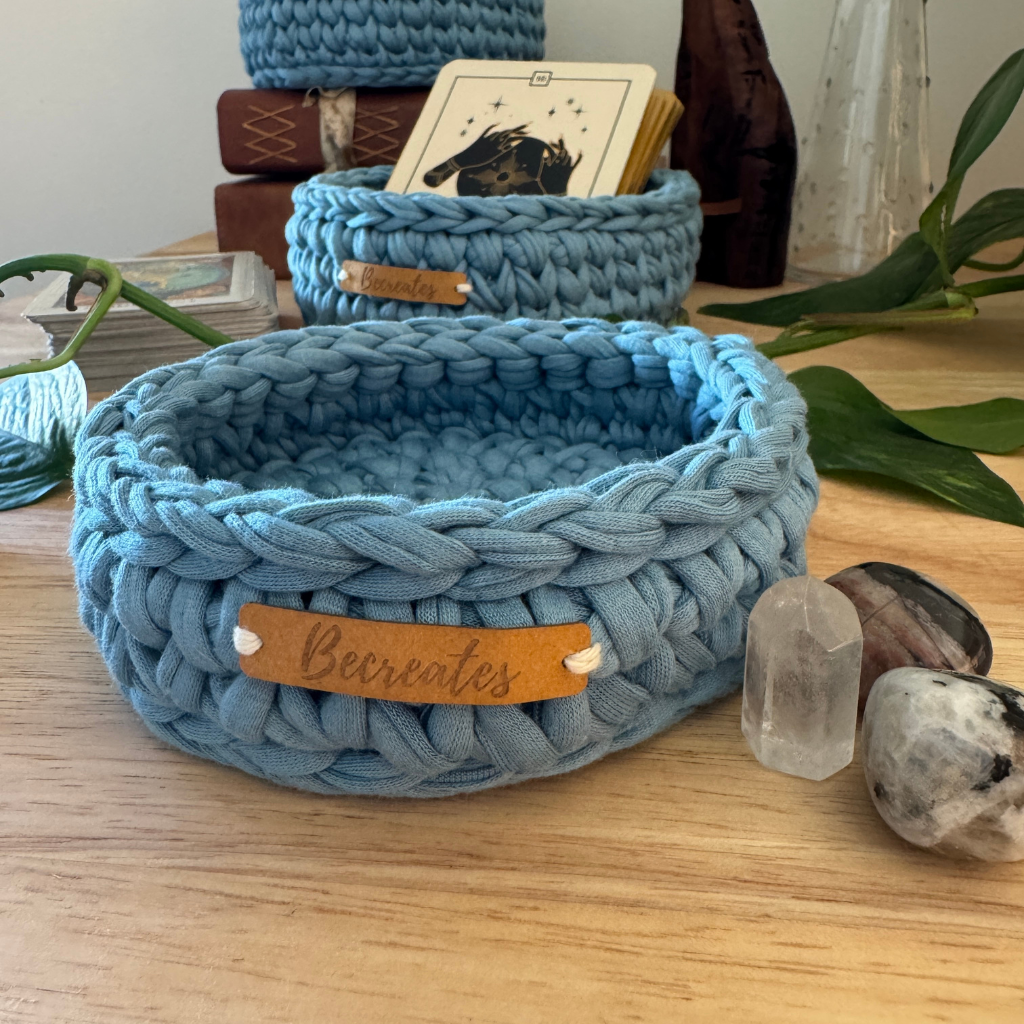 Mini Handmade Basket | Peaceful Blue Water energy | Intention holder