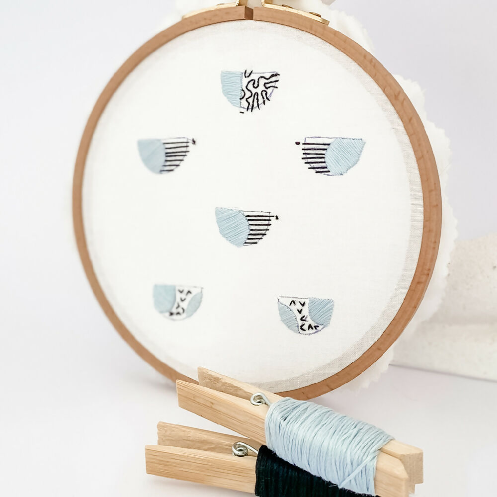 hoop displaying hand-embroidery