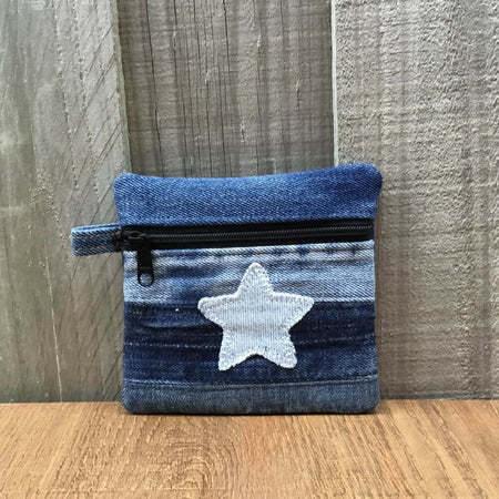 Small Upcycled Denim Purse – Star Design