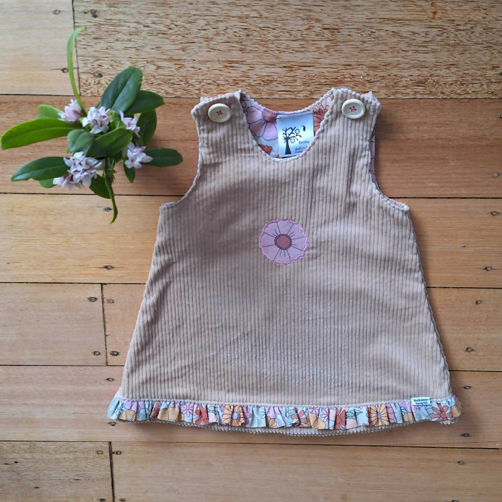 Baby Girls Beige Pinafore Dress | Size 6-9 Months