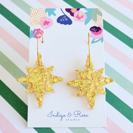 Christmas Star Hoops - Various Colours