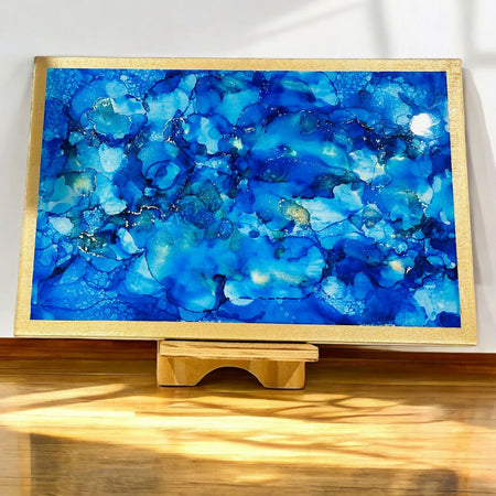 Wall Art - Alcohol Ink/Resin - The Blues