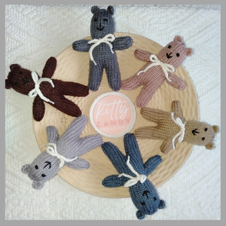 Little Knitted Teddy - (multiple colours)