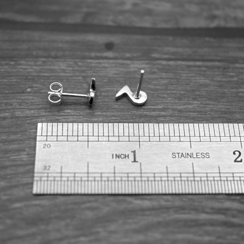 note studs sterling silver ruler inches sml