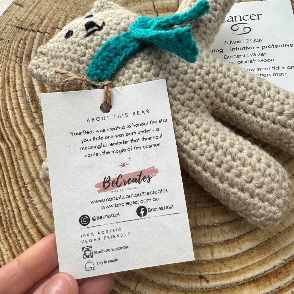 My First Zodiac Bear | Handmade Teddy | Star Sign theme