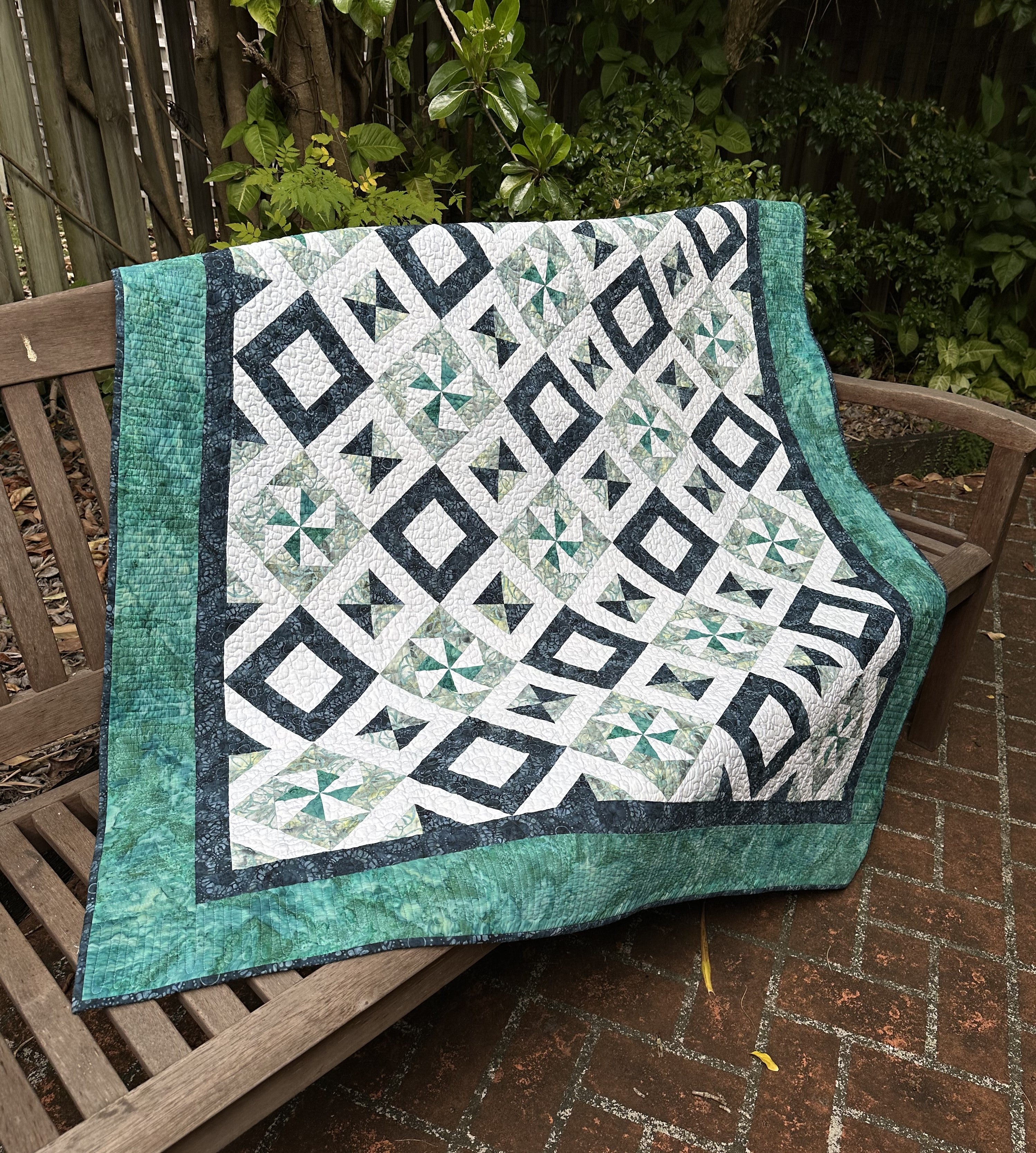 Batik Pinwheel Throw Quilt