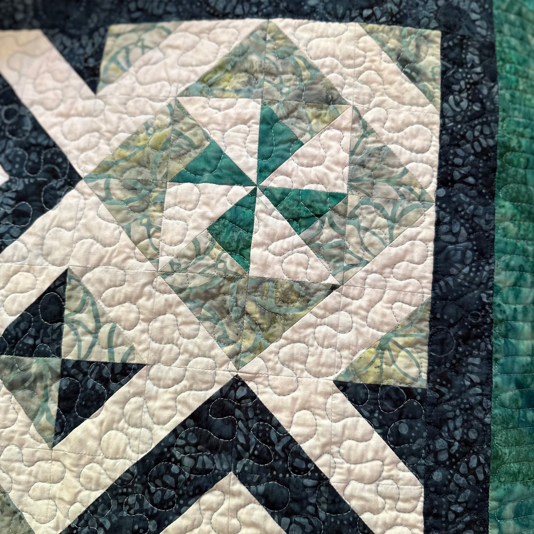 Batik Pinwheel Throw Quilt