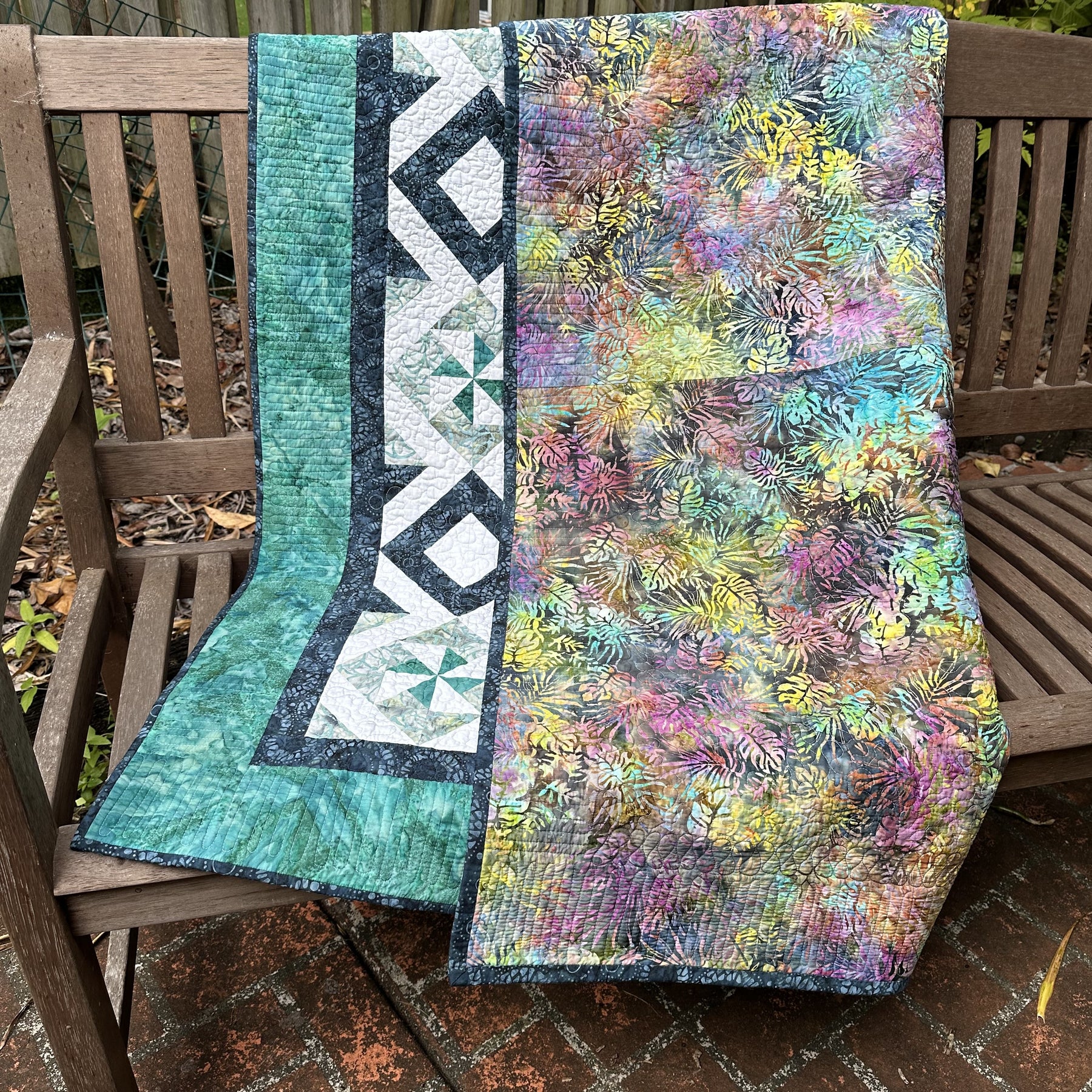 Batik Pinwheel Throw Quilt
