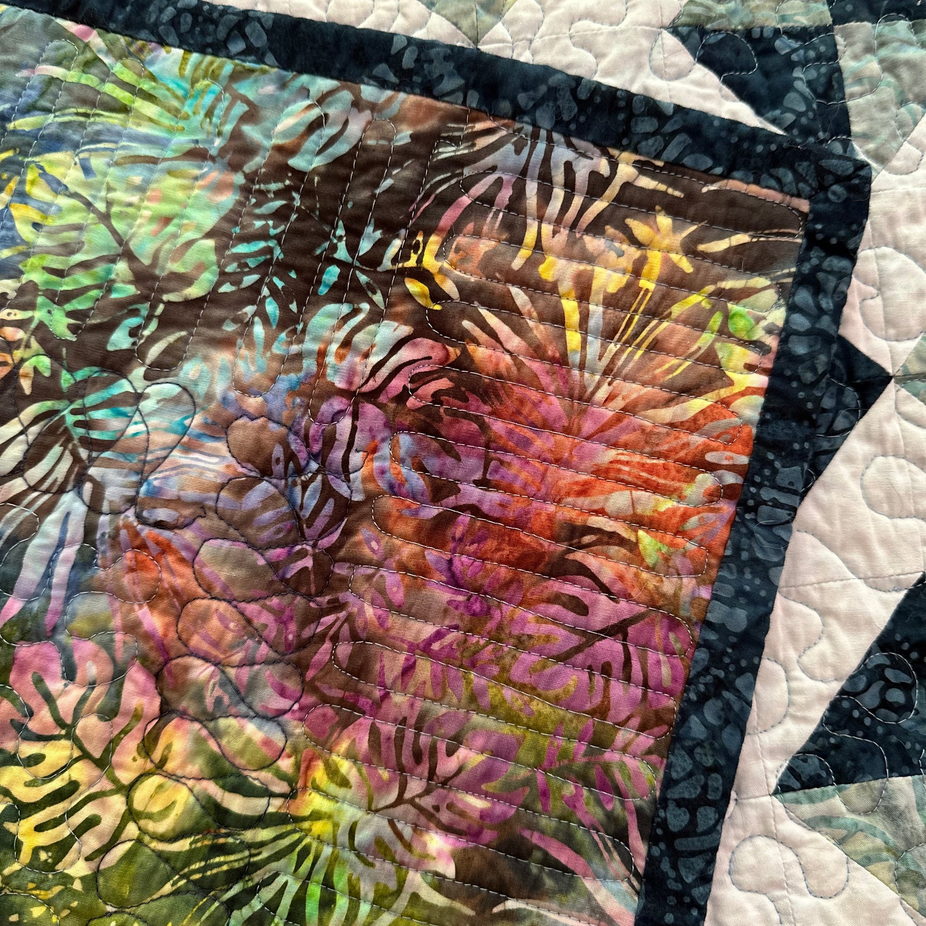 Batik Pinwheel Throw Quilt
