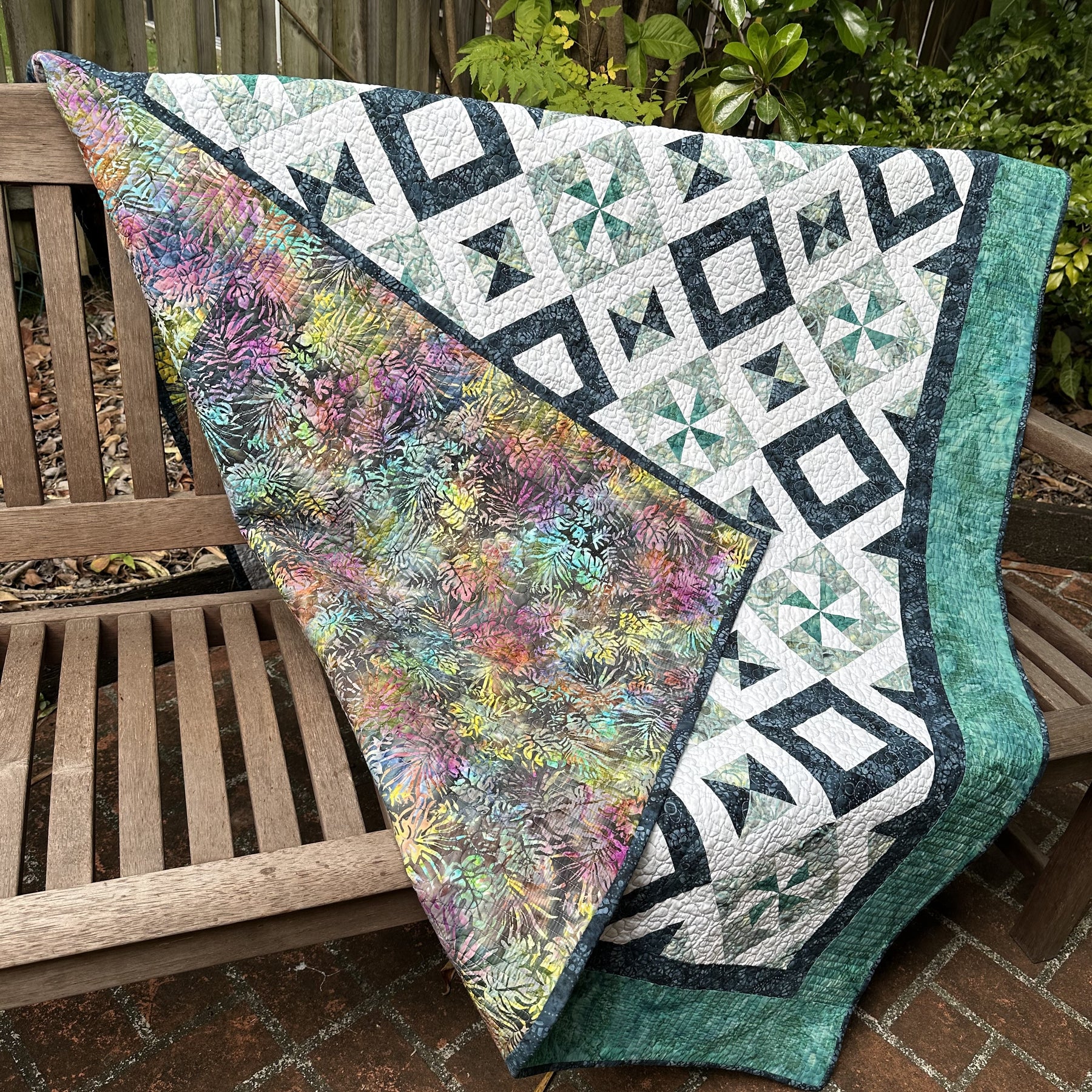 Batik Pinwheel Throw Quilt