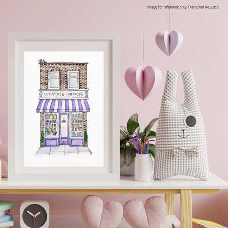 Watercolour Art Print - The Storefront Series - 'Lollypops & Gumdrops'