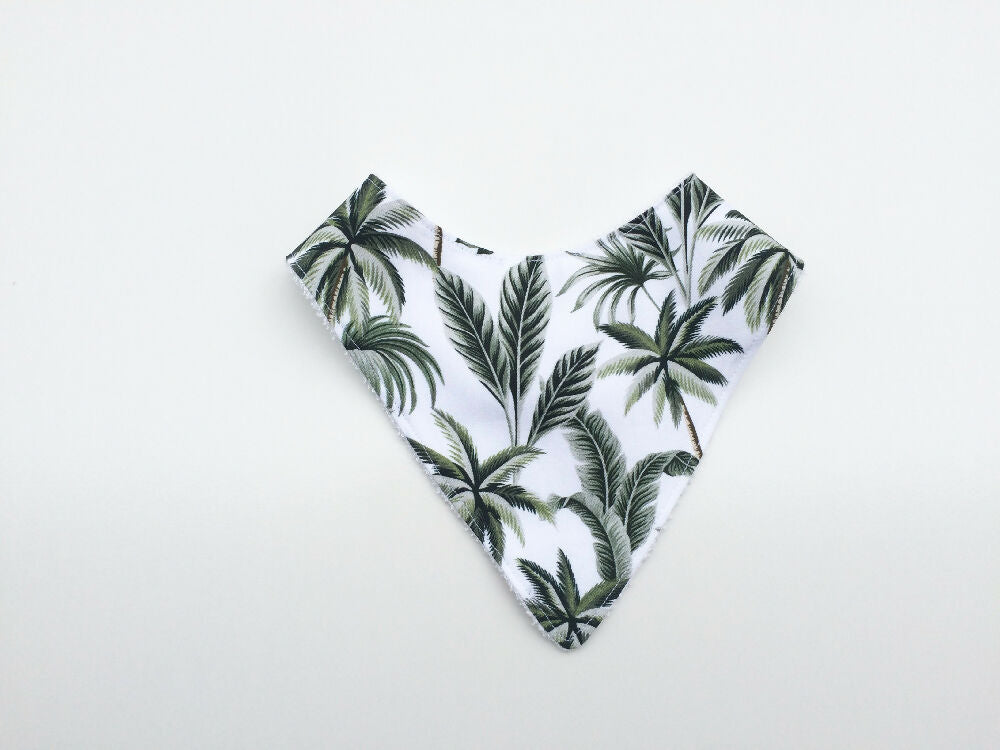 Tropical palm bandana bib