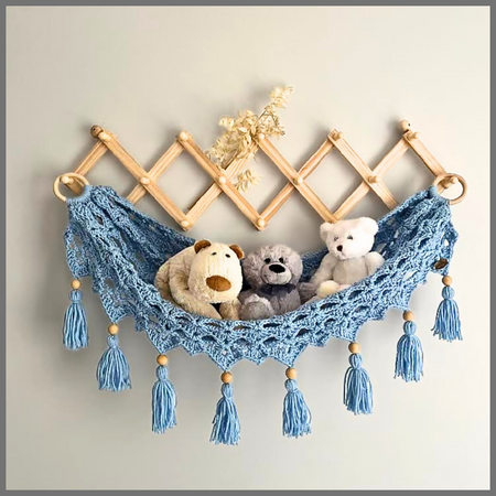 Handmade Crochet Toy Hammock, Nursery Decor, Kids Decor