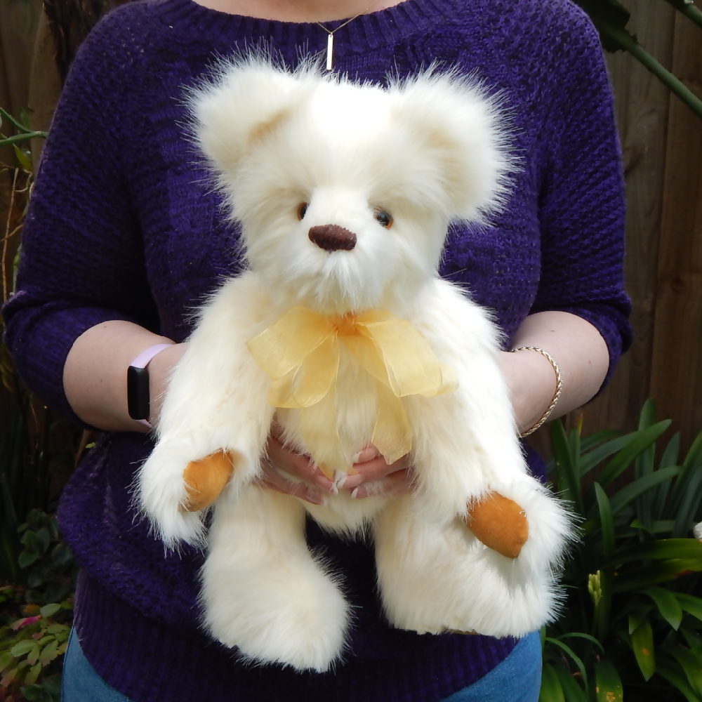 One of a Kind Collectable Cream Teddy Bear