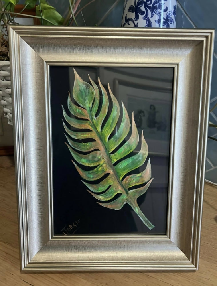 watercolor botanical palm leaf