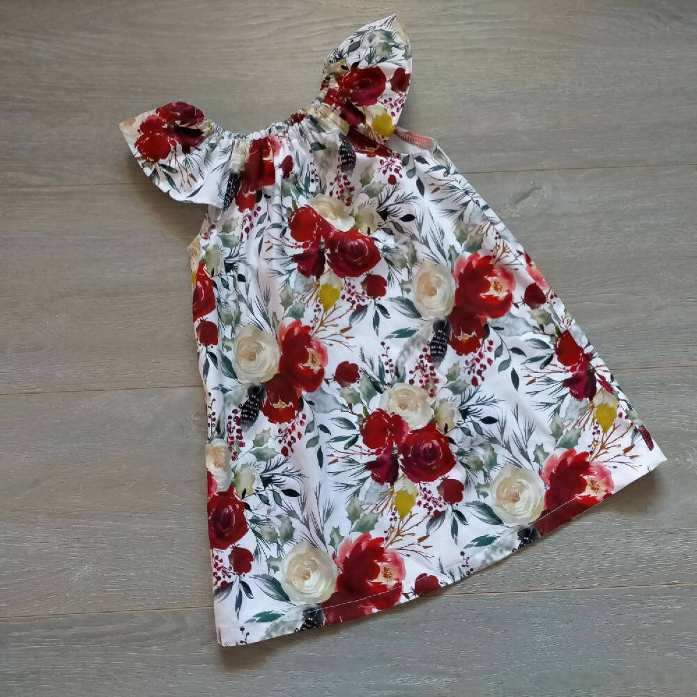 Christmas Floral green and red Playsuit