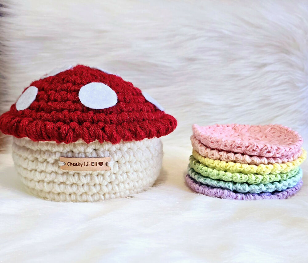 Mushroom with Rainbow Coasters Set