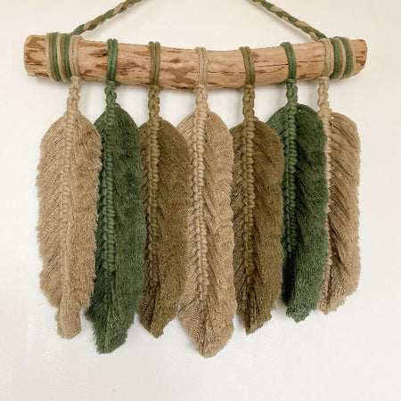 Macrame Fluffy Feather Wall Hanging