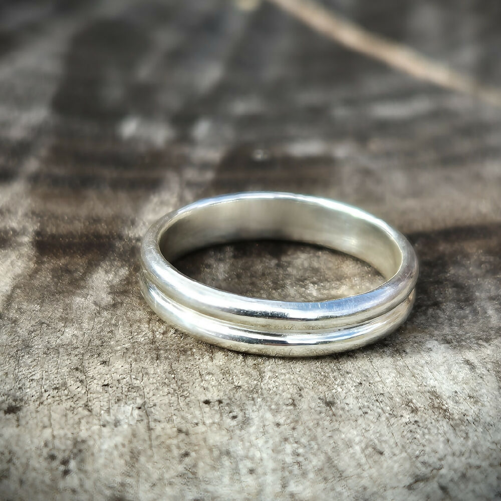 Unisex Ring - Double Banded Sterling Silver