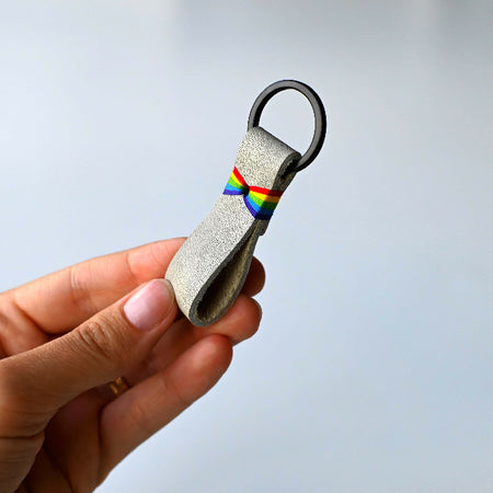 Colorful Rainbow Leather Keychain - LGBTQ+ Pride Accessory