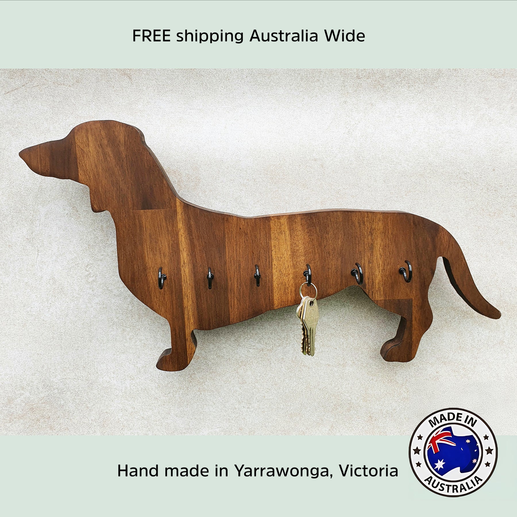Dachshund shaped key rack