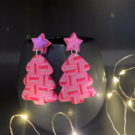 Pink Christmas tree dangles