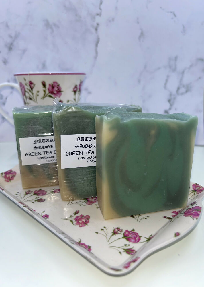 Green tea infused soap