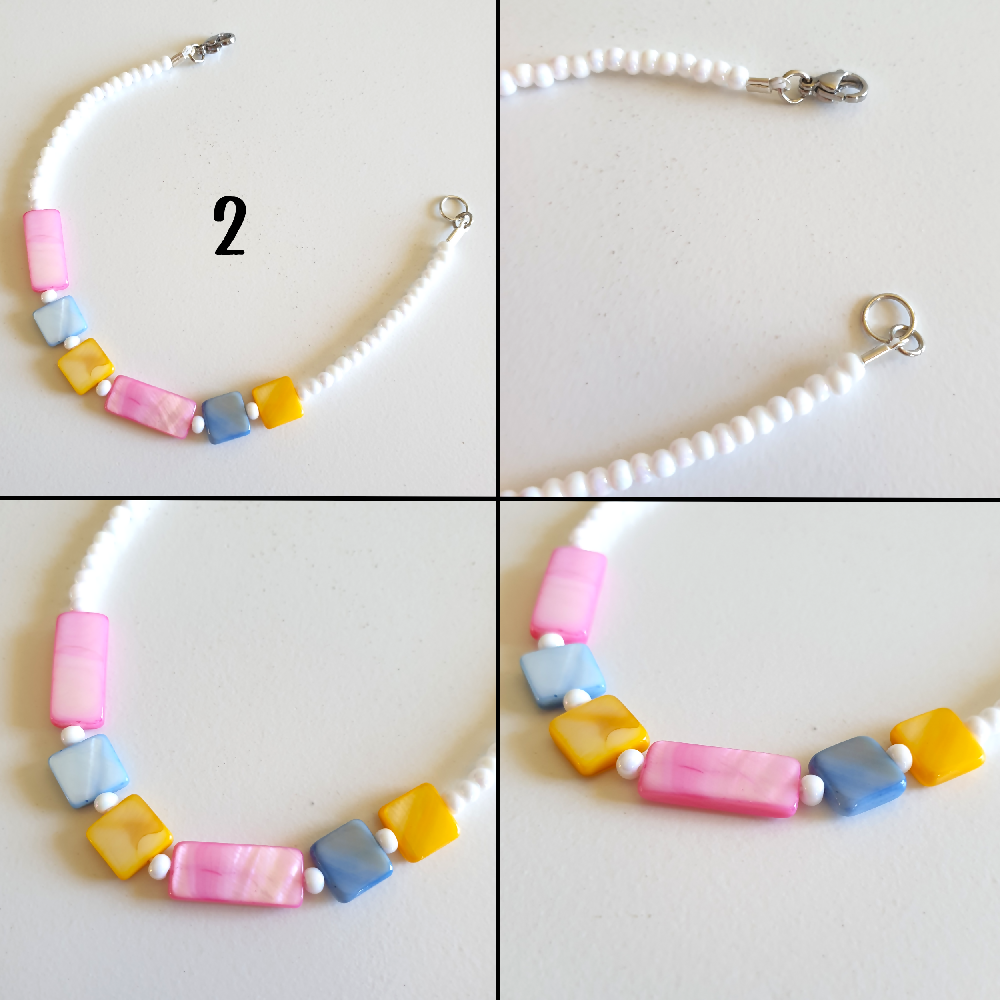 Squear colourful shell beads bracelet copy 6