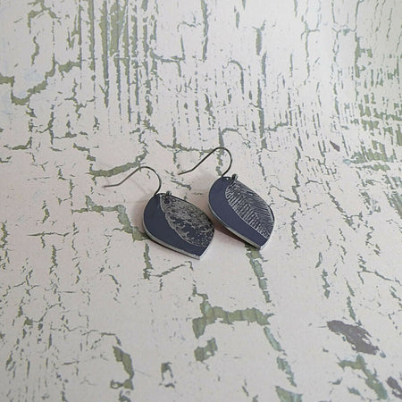 Anodised aluminium earrings -Silver Leaf Collection