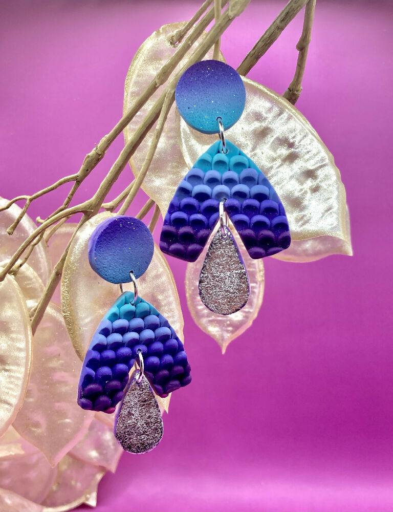 Mermaid Cyan dangle earrings