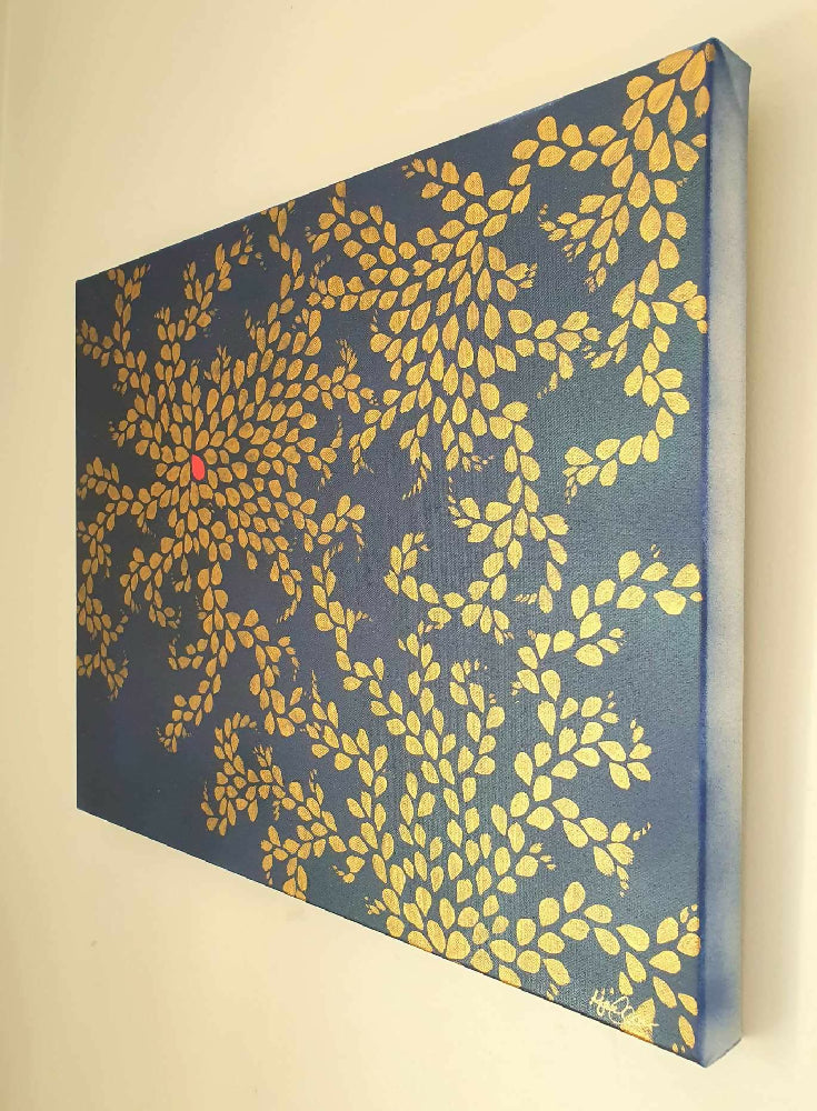 New Mercies - Gold on Blue II | Original acrylic art on canvas |