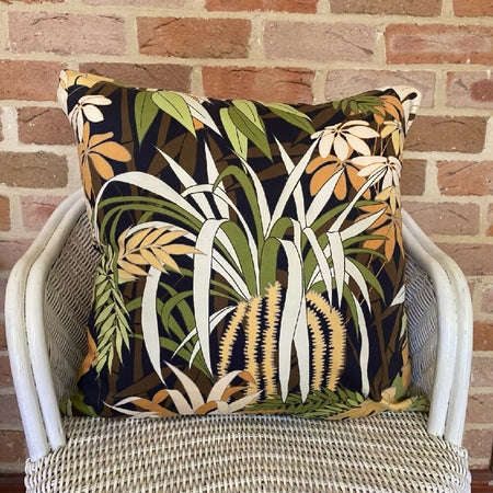 Jungle Foliage Cushion Cover Vintage Design Handmade