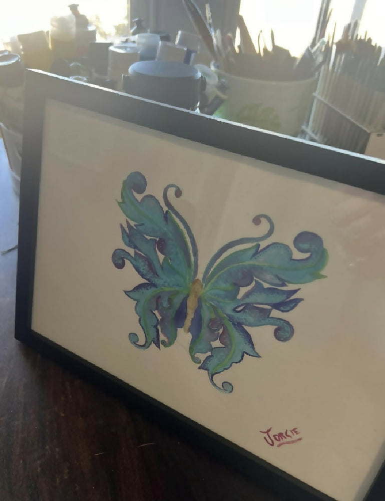 watercolor butterfly collection , original artwork signed and framed