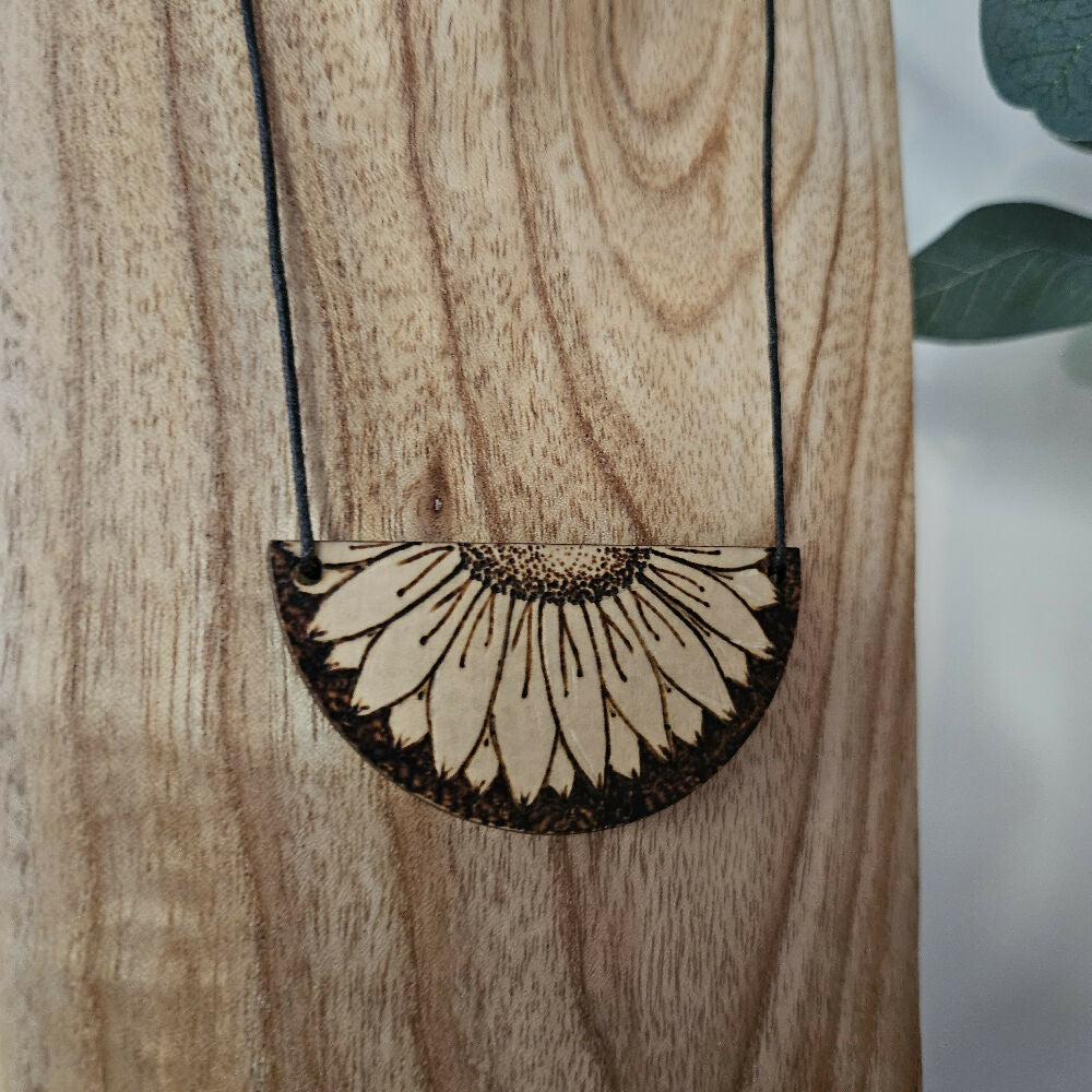 wooden necklaces - the katie collective - bold sunflower