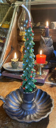 Christmas Tree Beeswax Multicoloured Taper Candle