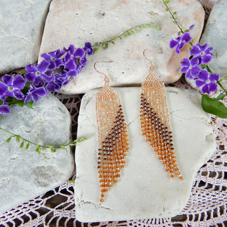 Beaded Fringe Earrings 