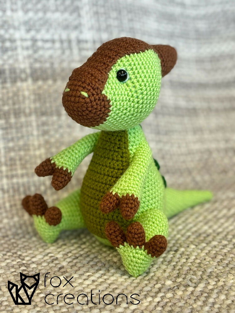 Paralophosaurus Dinosaur Crochet Plushie