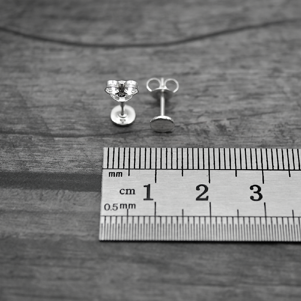 tiny dot studs sterling silver ruler sml