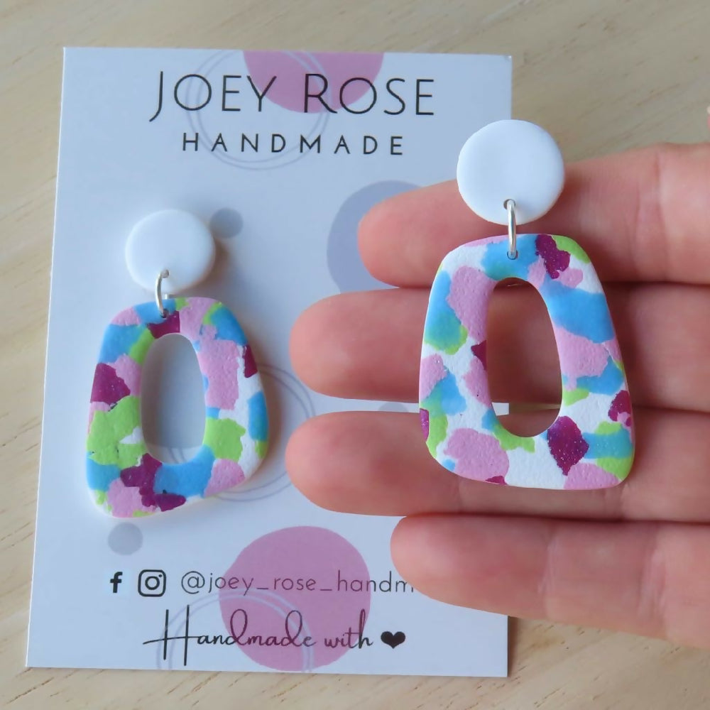 JULIET ~ Confetti Print ~ Polymer Clay Earrings