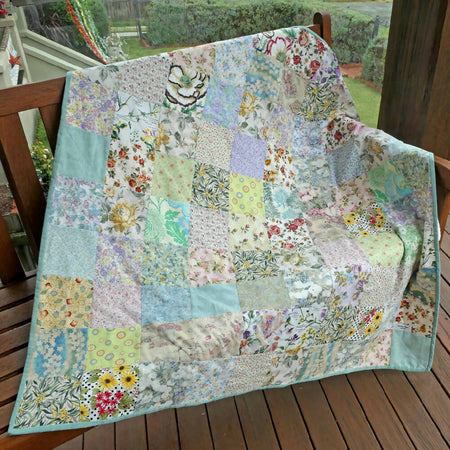 Pretty floral knee rug, table cloth. Hand made FREE POST