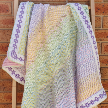 Pastel Mosaic crochet baby blanket