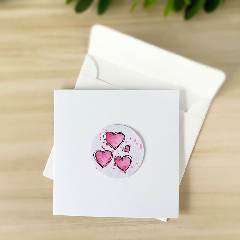 Australian-artist-handmade-9.5x9.5mm-Heart-Greeting-Cards-Blank-f