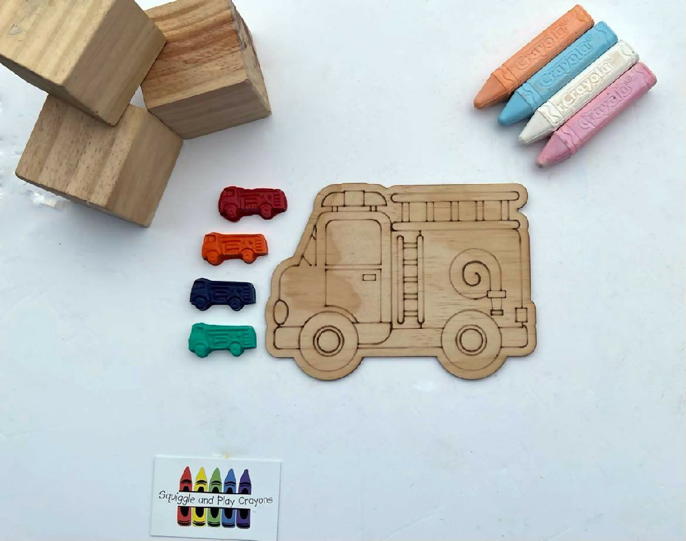 Fire Truck Crayon Colouring in Pack