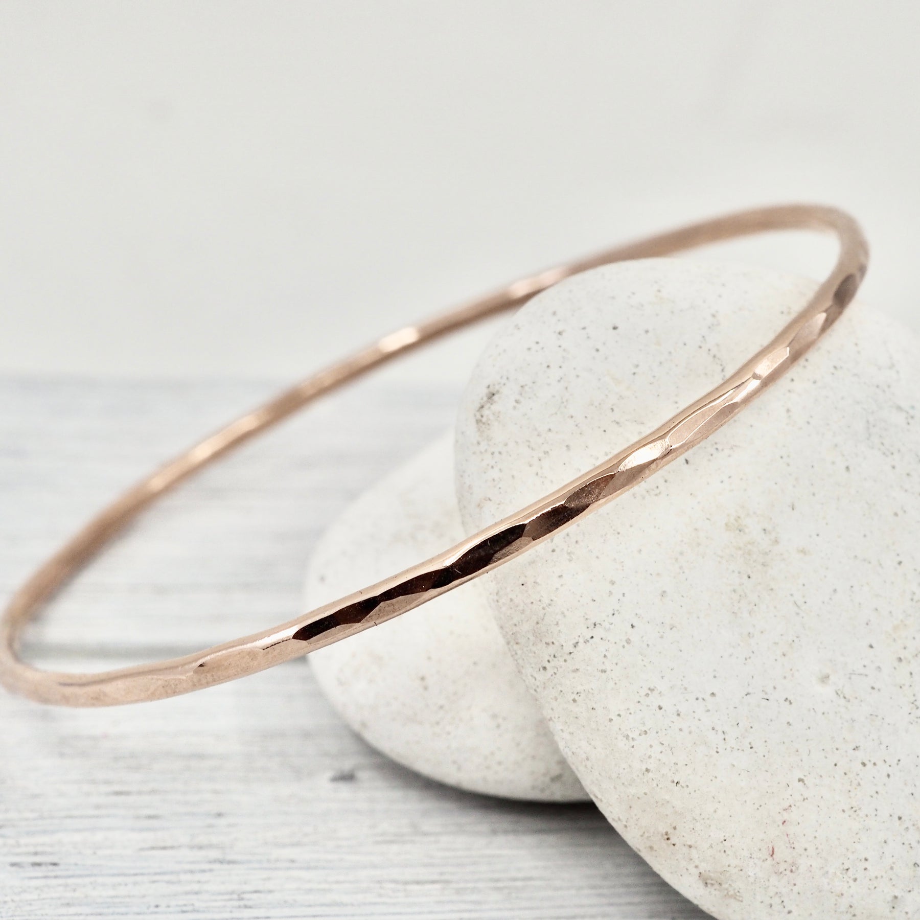 Skinny bangle set | Sterling silver and gold filled hammered bangles | Handmade in Perth, WA