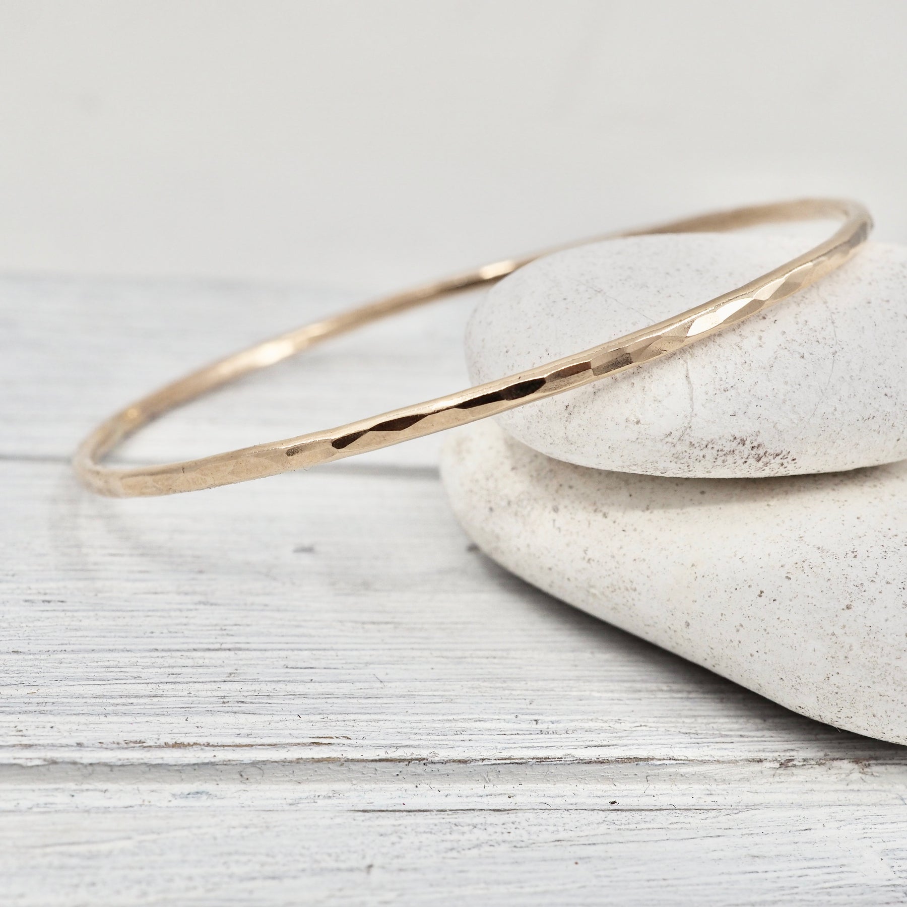 Skinny bangle set | Sterling silver and gold filled hammered bangles | Handmade in Perth, WA
