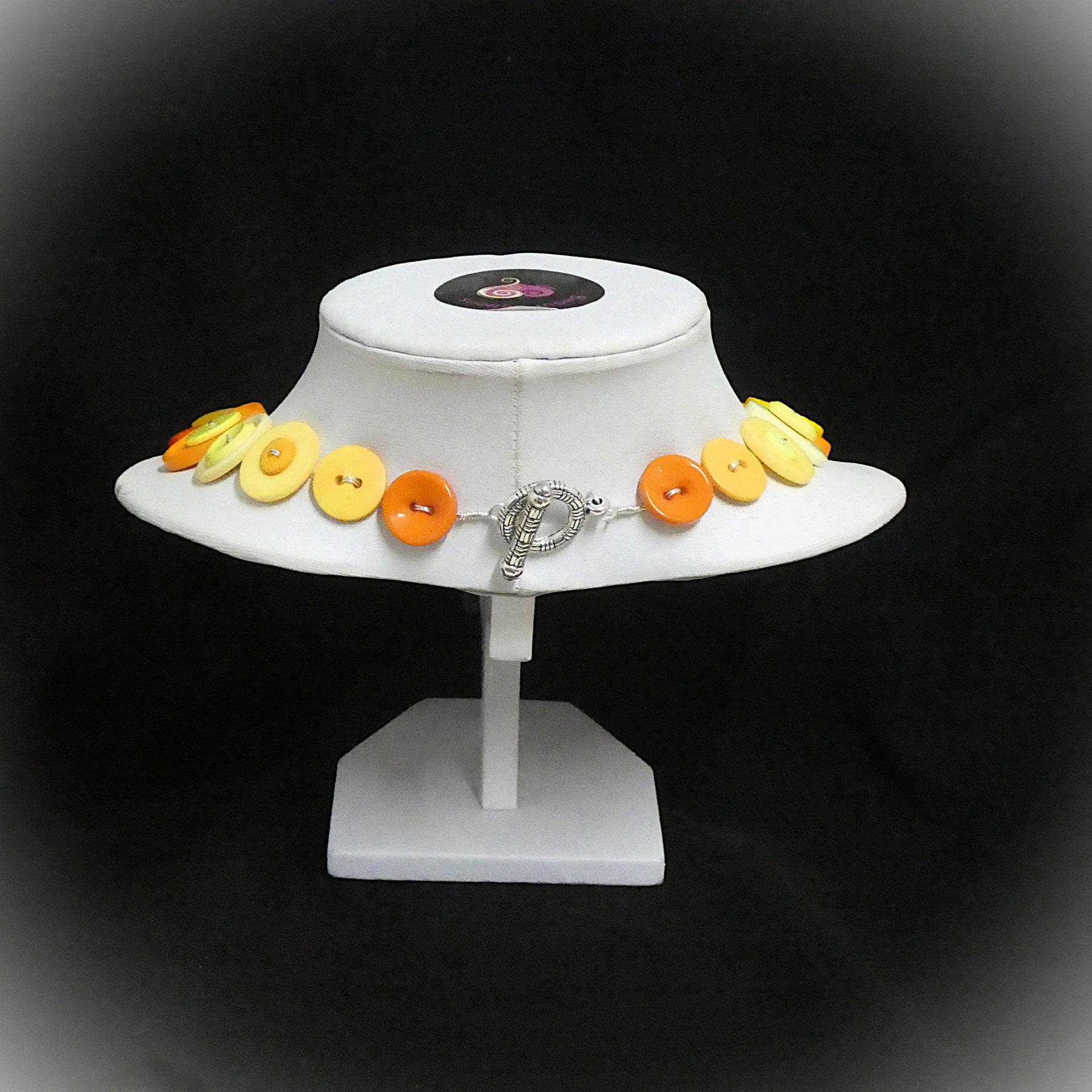 Button necklace - Oranges and Lemons