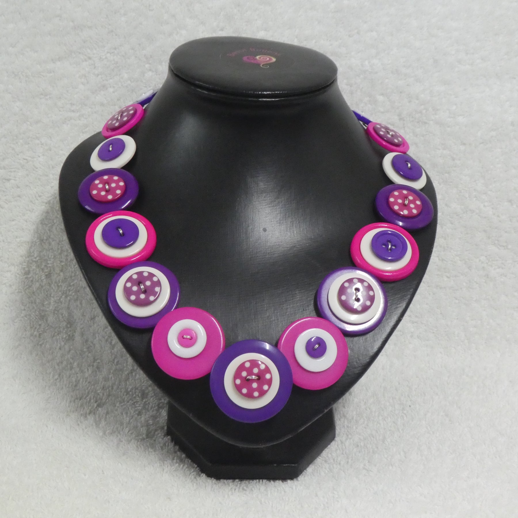 Button necklace and earrings - Lots of Spots