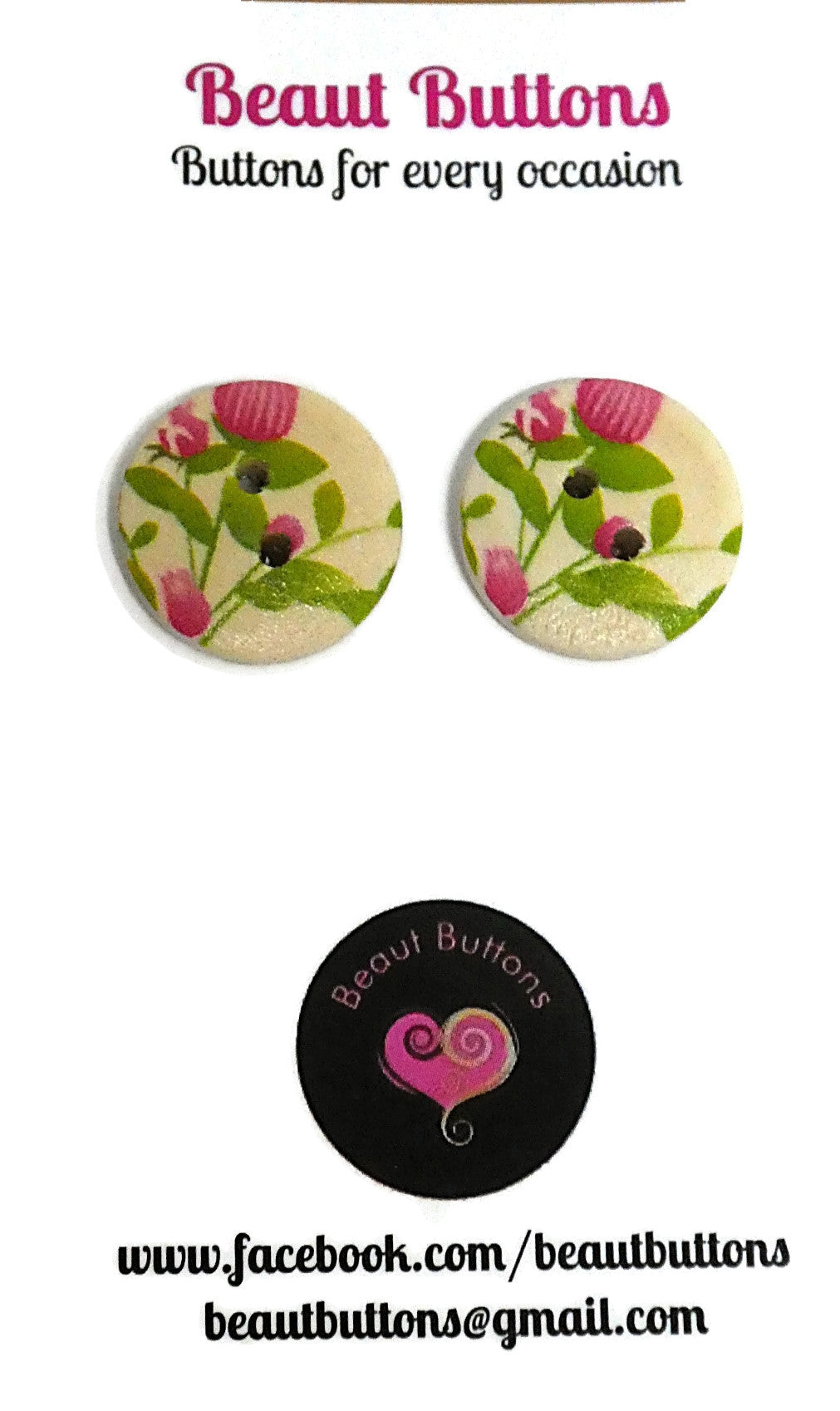 Button necklace and earrings - Wooden it be Lovely